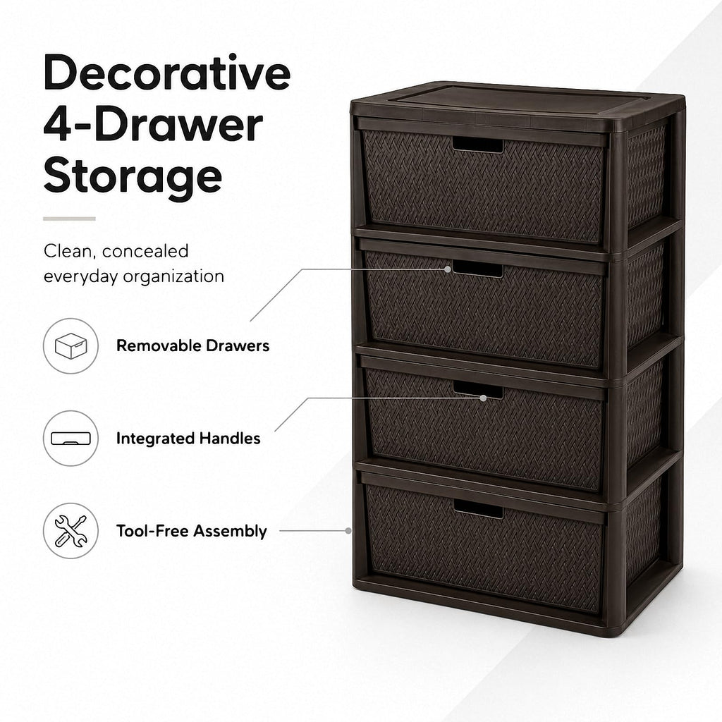 4 Drawer Plastic Storage Tower T170672