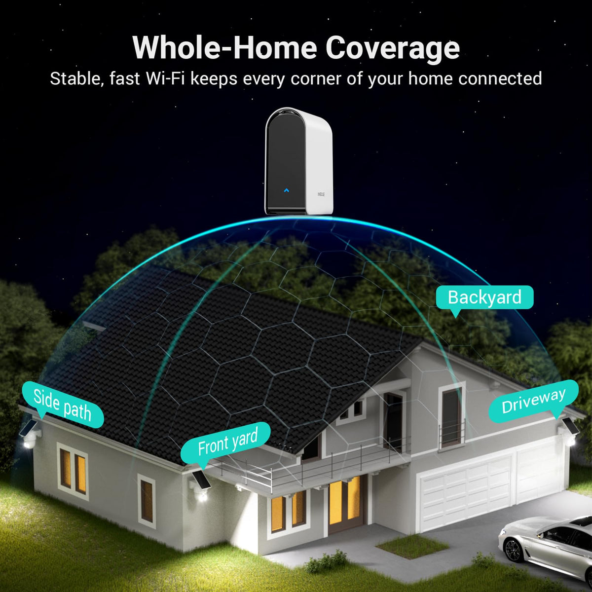 Wireless Outdoor Solar Powered 4-Cam Security Cameras S565217