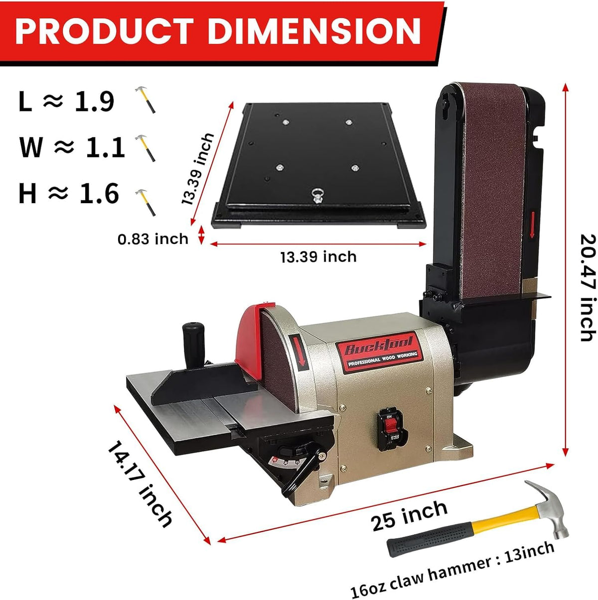 Belt Disc Sander with Rotating Base T62263