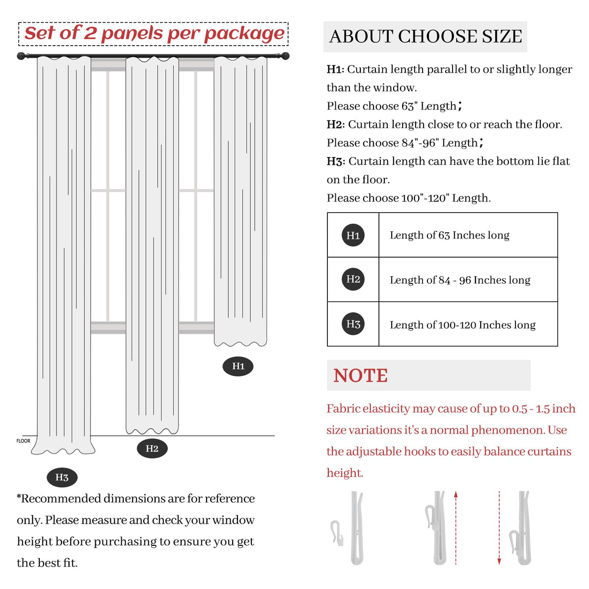 Light Filtering Semi Sheer Linen Curtains 96 Inches 2 Panels Set Z6326