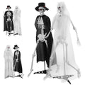 2 Pack Life Size Skeleton Bride and Groom with LED Glowing Eyes and Movable Joints K843085
