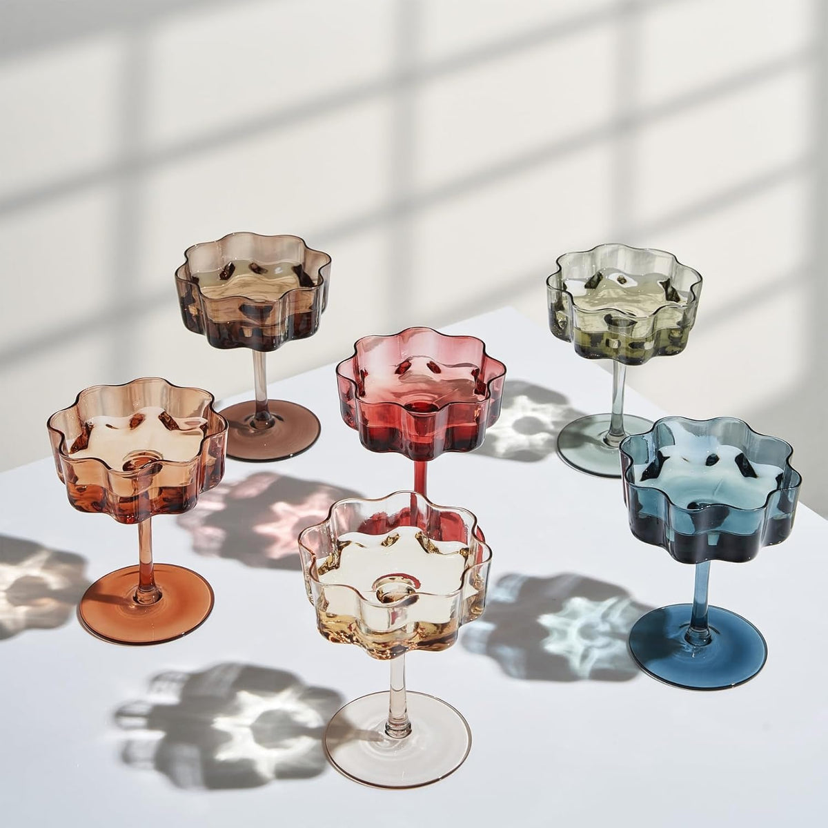 Scalloped Glass Coupes 7oz 6 Set C2695