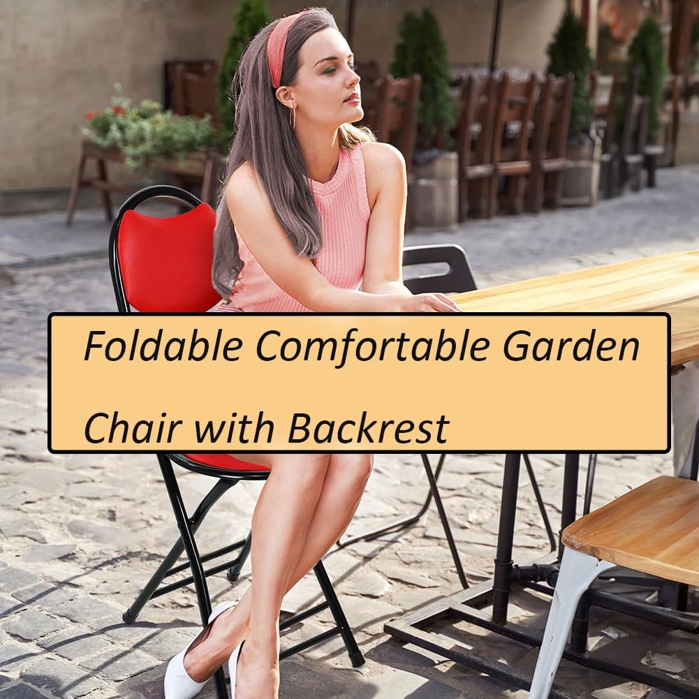 18 Inch Black Folding Bar Stool with Back H123444