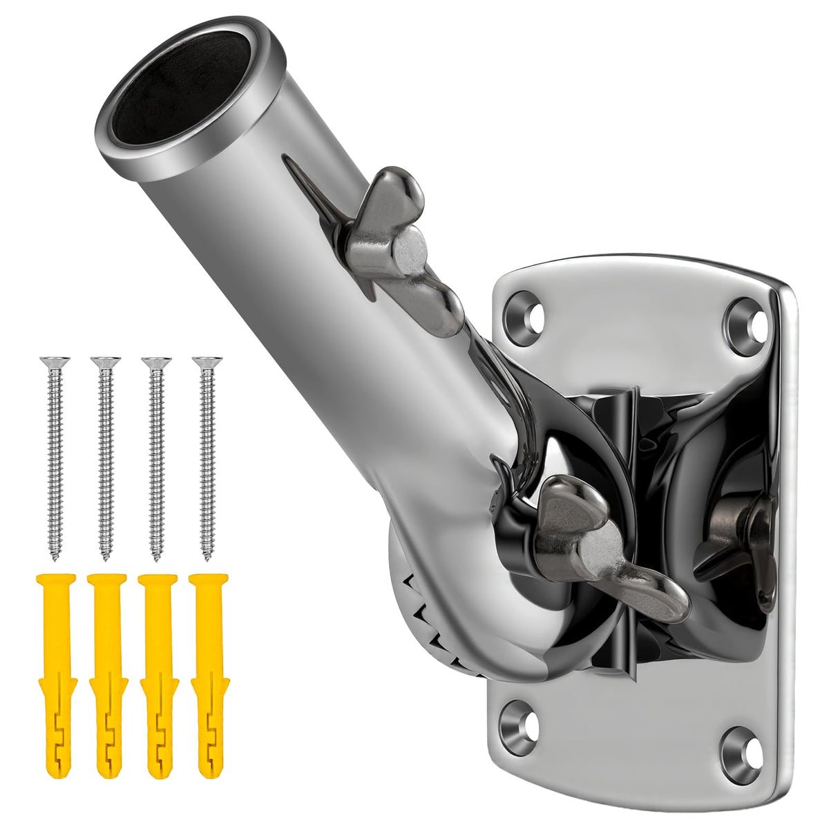 316 Stainless Steel Flag Pole Holder Bracket with Drain Hole, 1" E98590