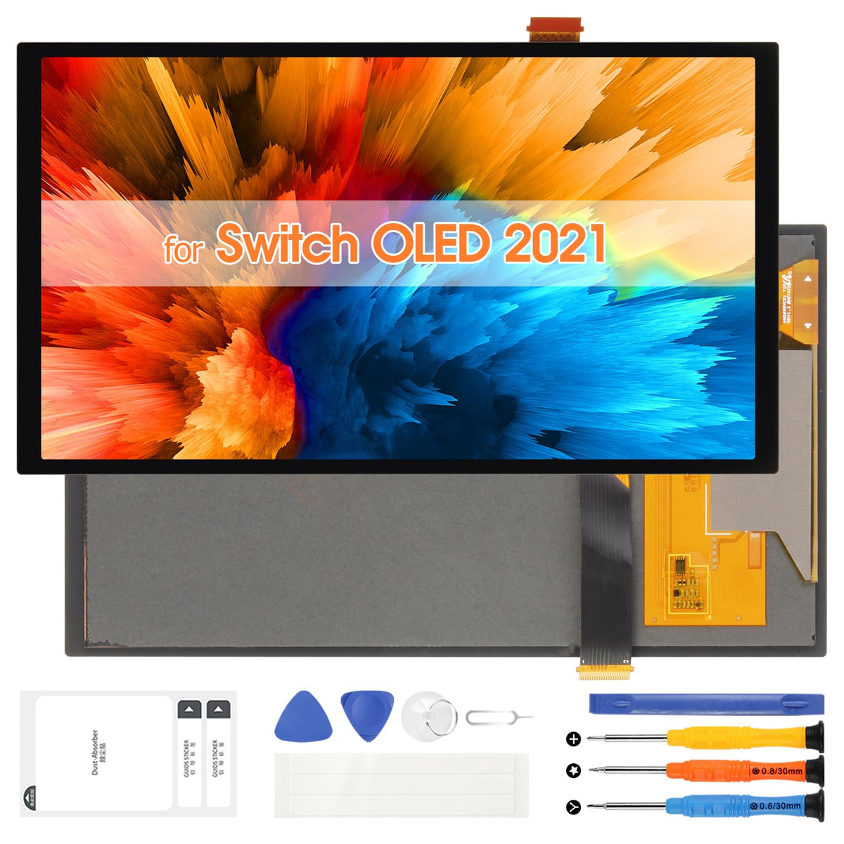 Screen Replacement for Nintendo Switch OLED 2021 7inch Black R7565