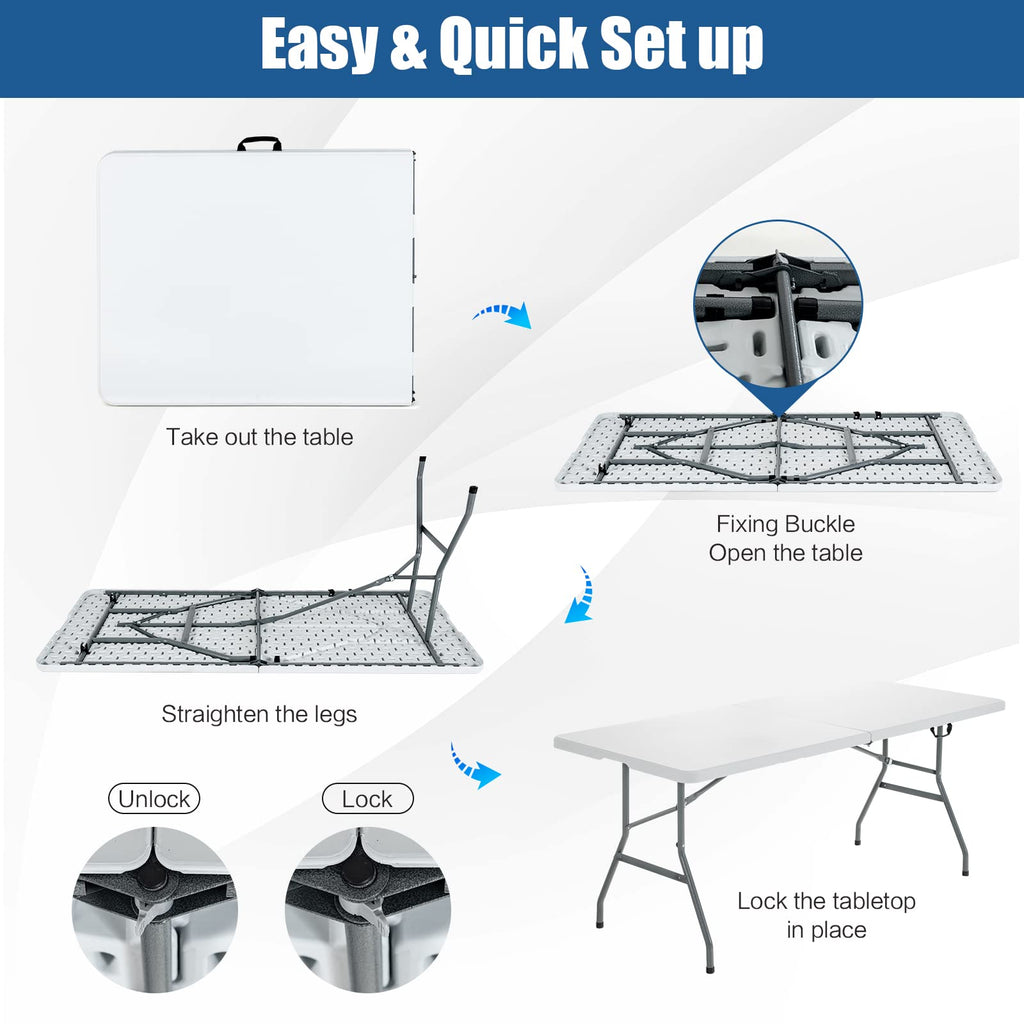 6ft White Folding Table R61943