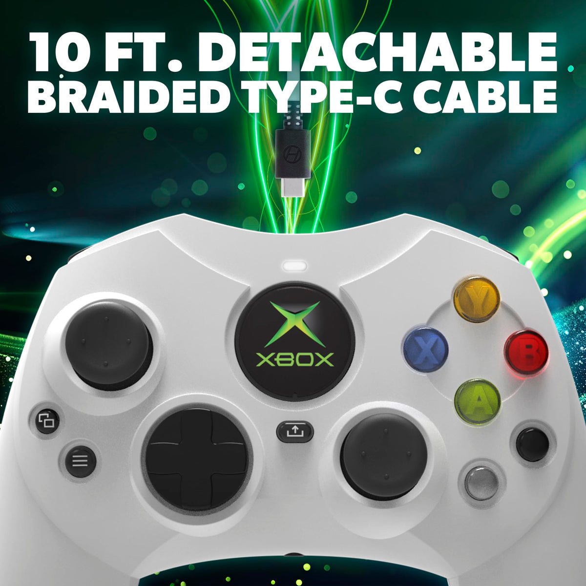 White Wired Controller with Hall Effect Joysticks, Audio Jack, Impulse Triggers W33145