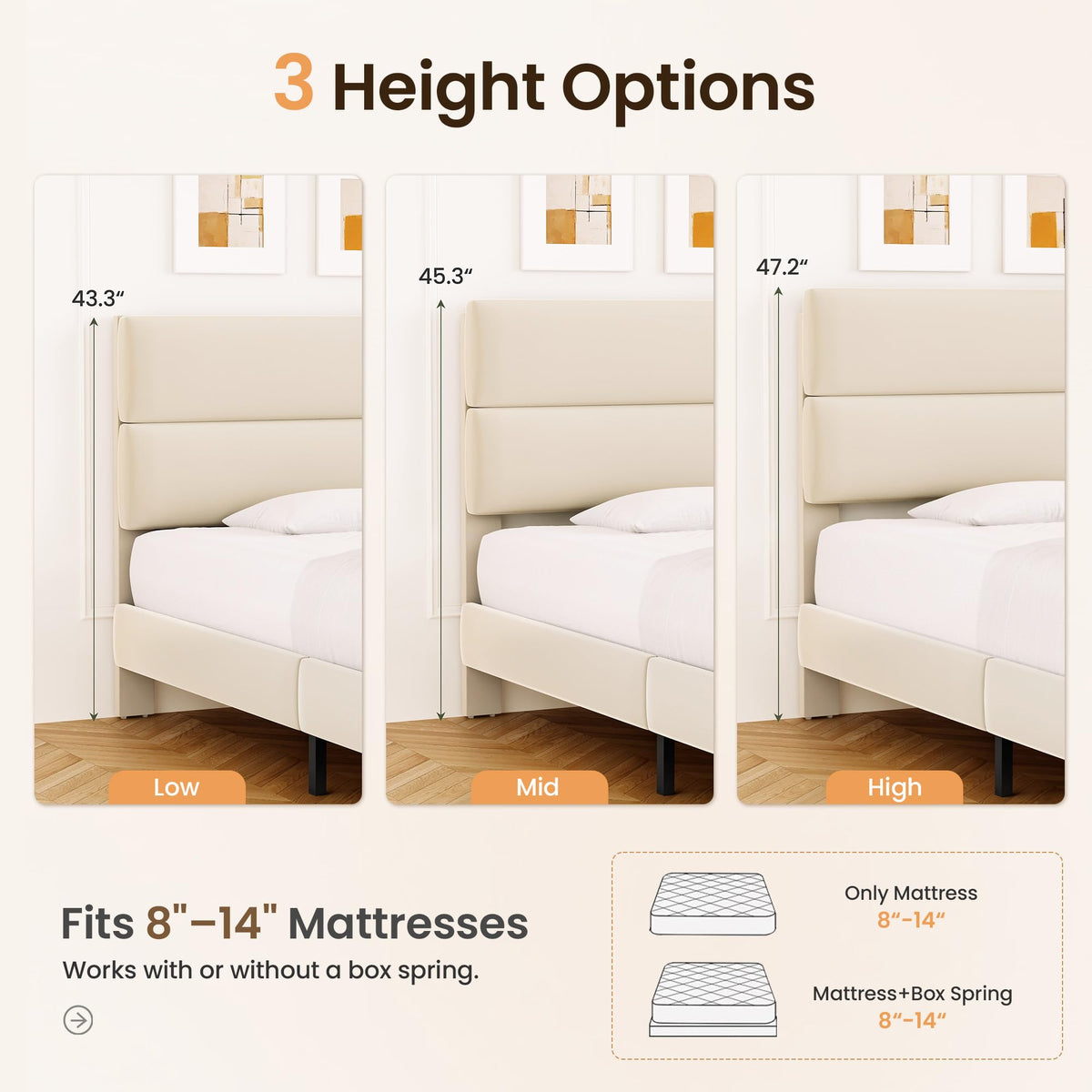 Queen Size Velvet Upholstered Platform Bed Frame X657574