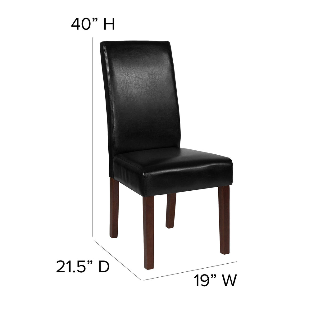 Black Faux Leather Parsons Chair 2-Pack O60216