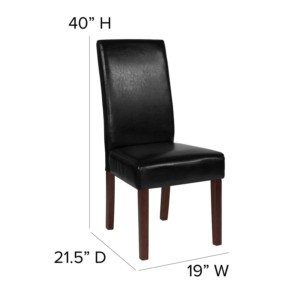 Black Faux Leather Parsons Chair 2-Pack O60216