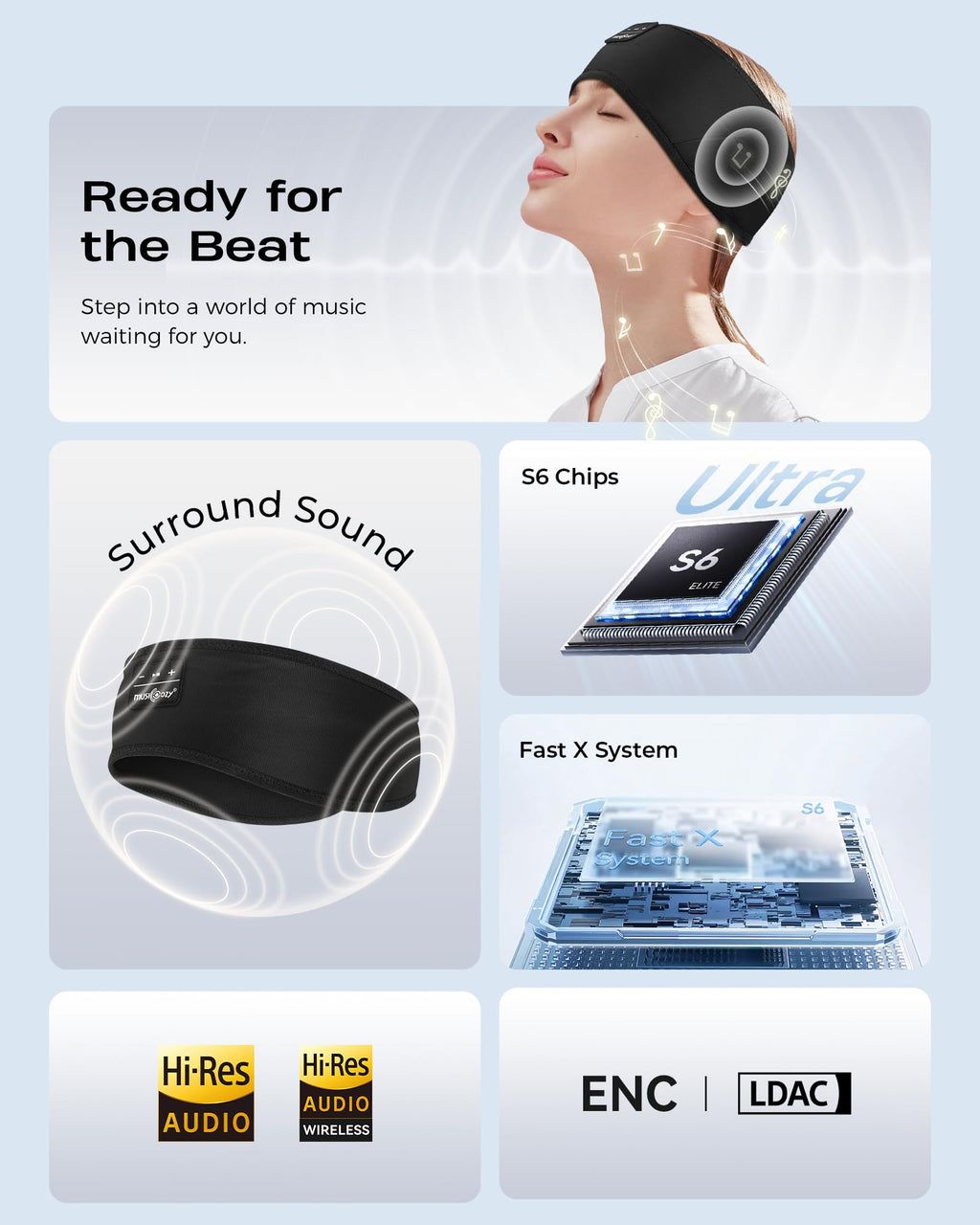 Soft Bluetooth Sleep Headband Headphones G641