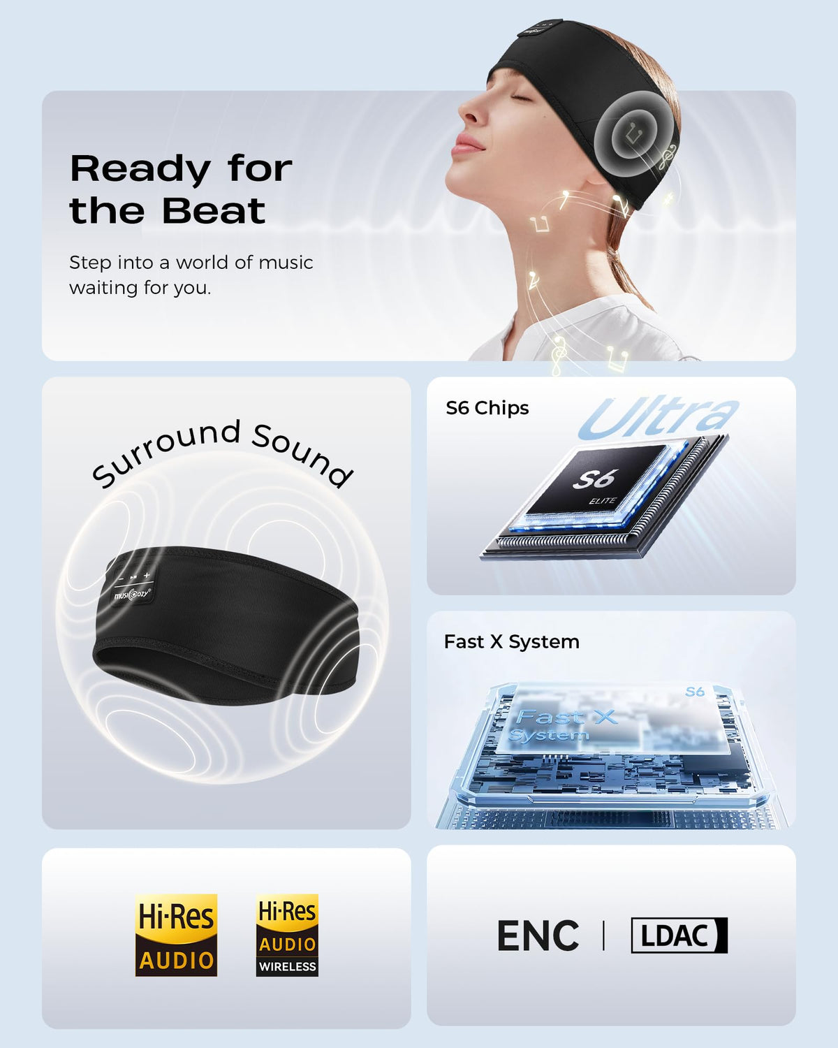 Soft Bluetooth Sleep Headband Headphones G641