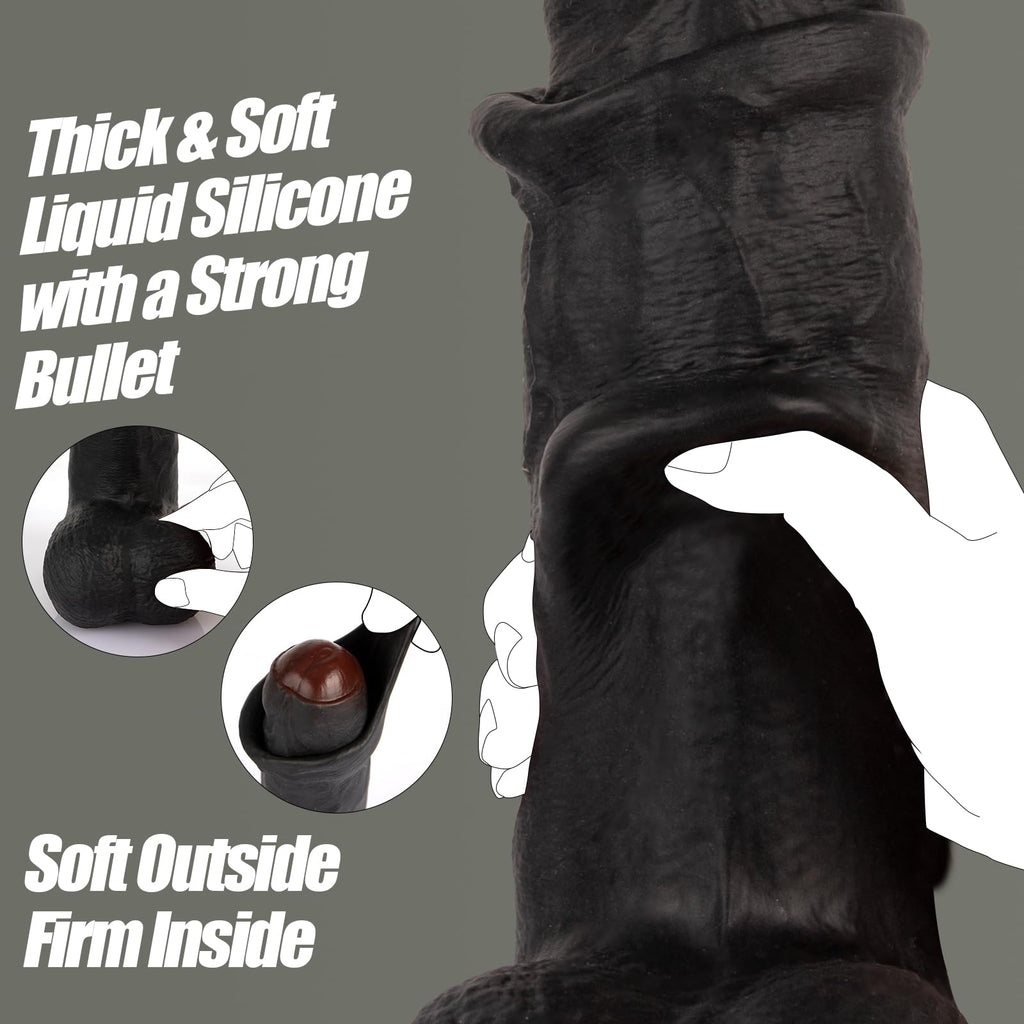 Black Realistic Dildo Vibrator V65376