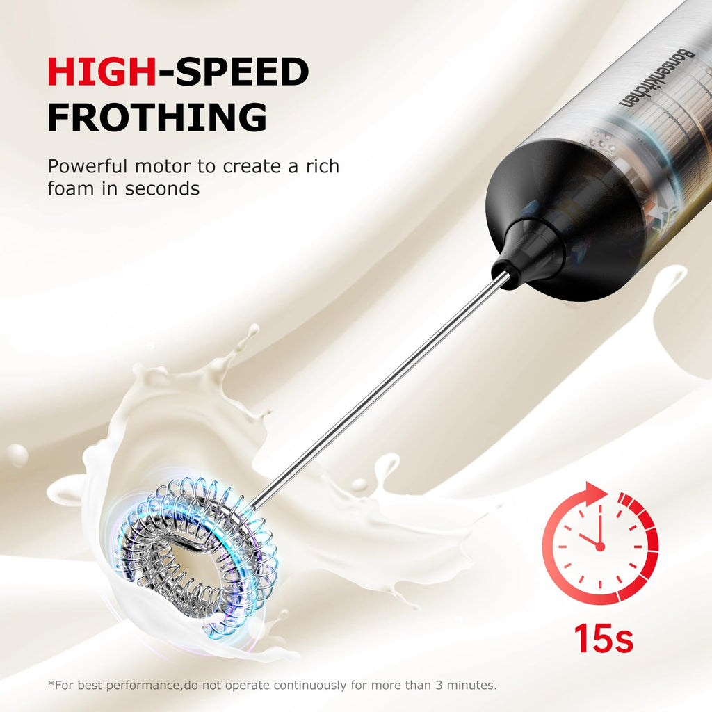 Rechargeable 3-Speed Handheld Milk Frother D198