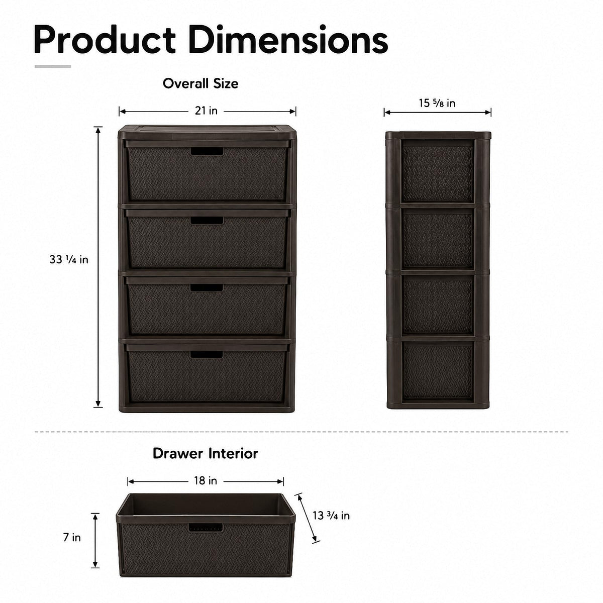 4 Drawer Plastic Storage Tower T170672