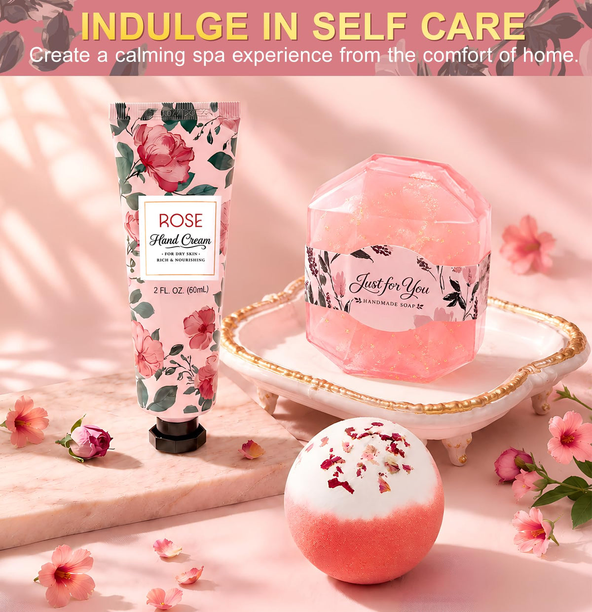 10-Piece Self Care Spa Gift Basket with Throw Blanket and Tumbler I875588