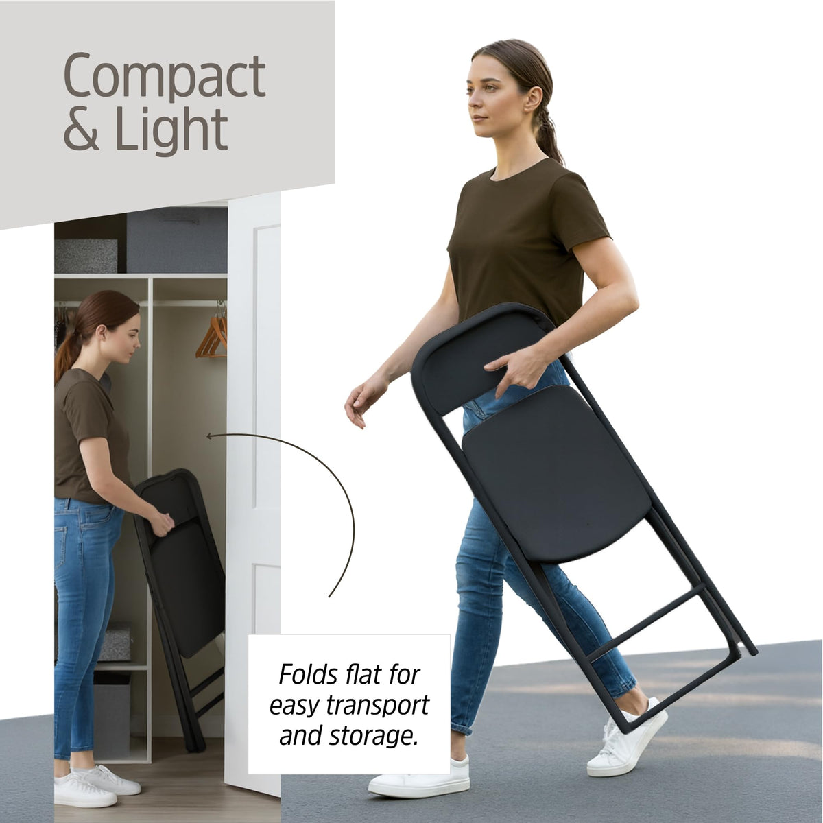 10 Pack Black Plastic Folding Chairs D9005