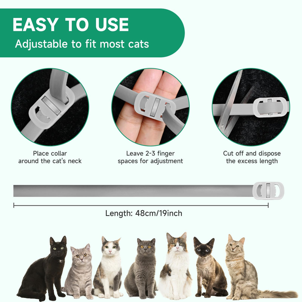 Grey 4-Pack Cat Flea and Tick Collar X8070