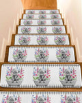 Pink Floral Non Slip Stair Treads 4 Pcs X78800