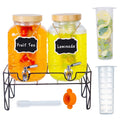 2-Pack 1 Gallon Glass Drink Dispensers with Spigot S13257