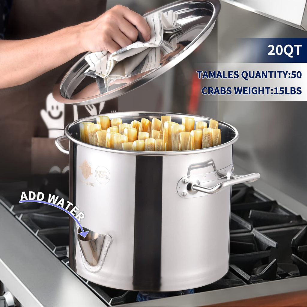 20QT Stainless Steel Tamale Steamer Pot M442