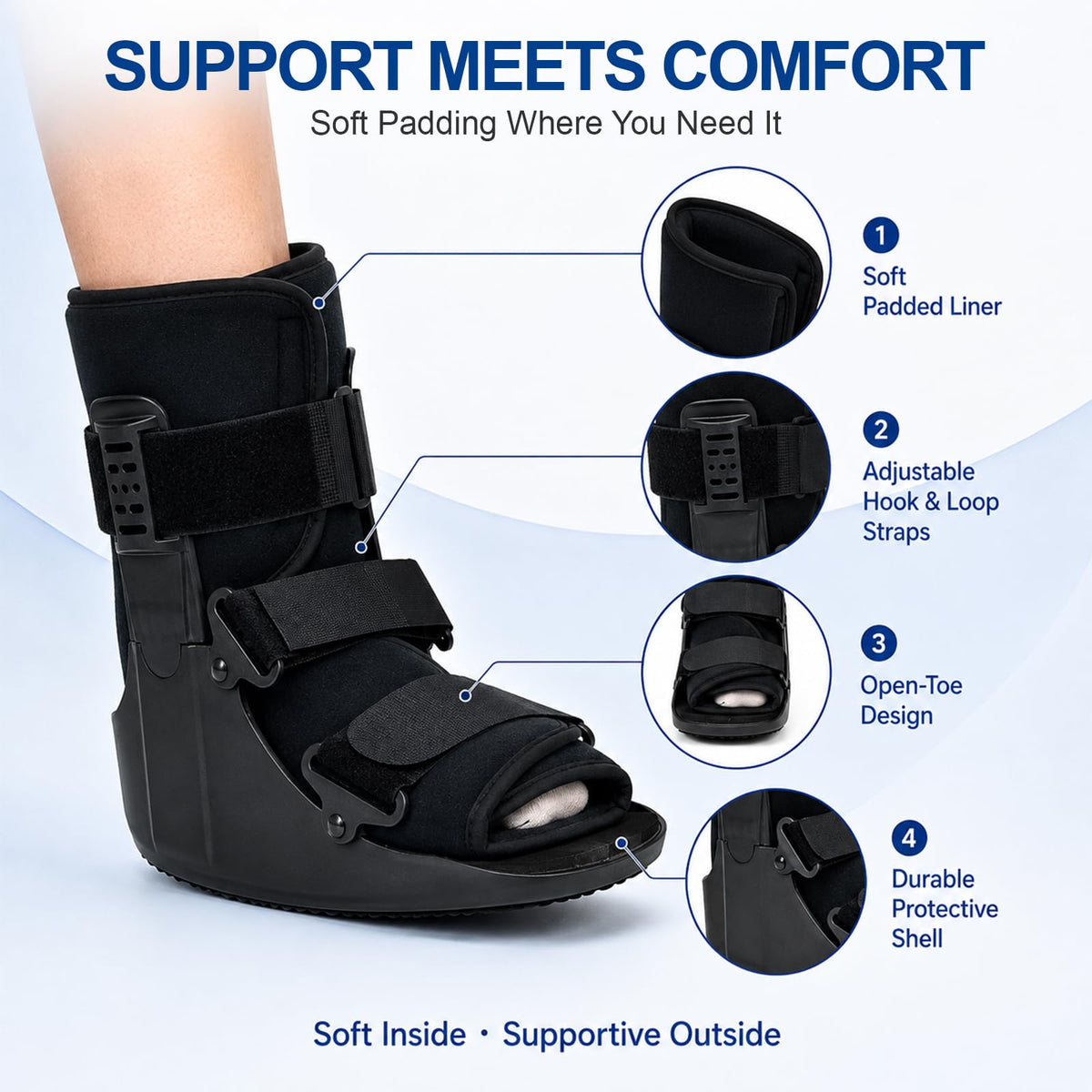 Adjustable Walking Boot for Foot Injury I80693
