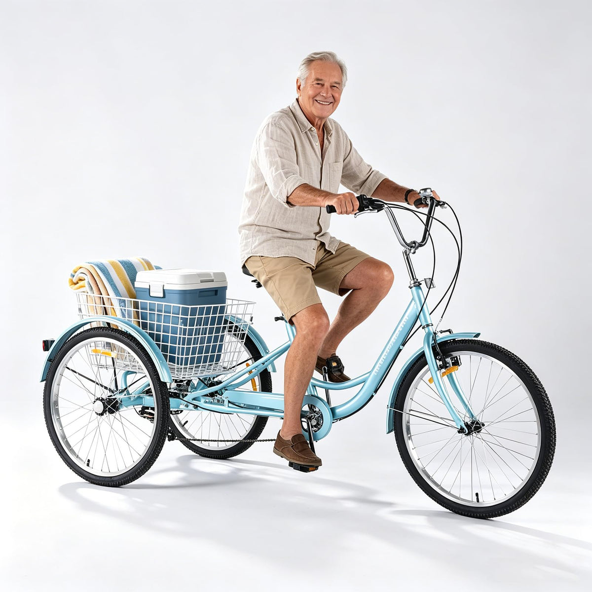 24 Inch 7 Speed Adult Tricycle with Rear Basket Z1408