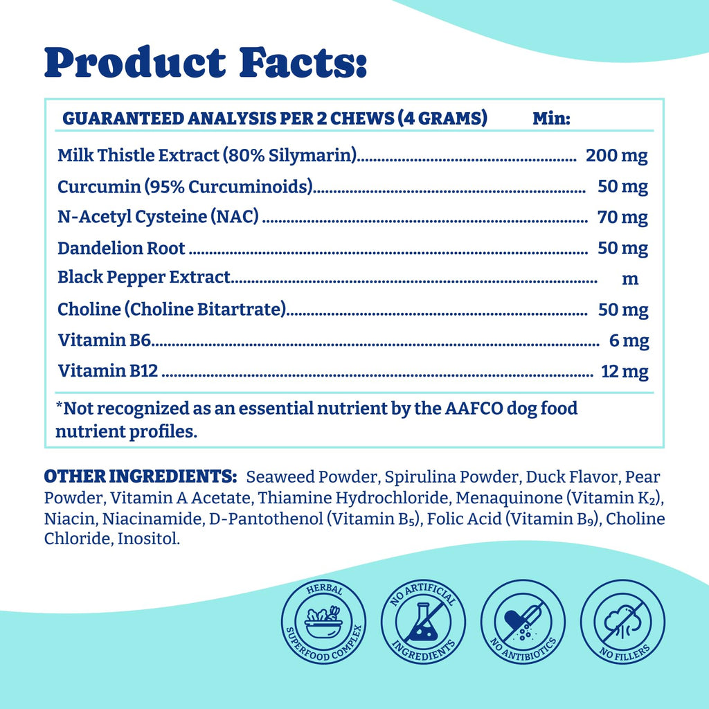 Milk Thistle Liver Support Chews for Dogs D41337