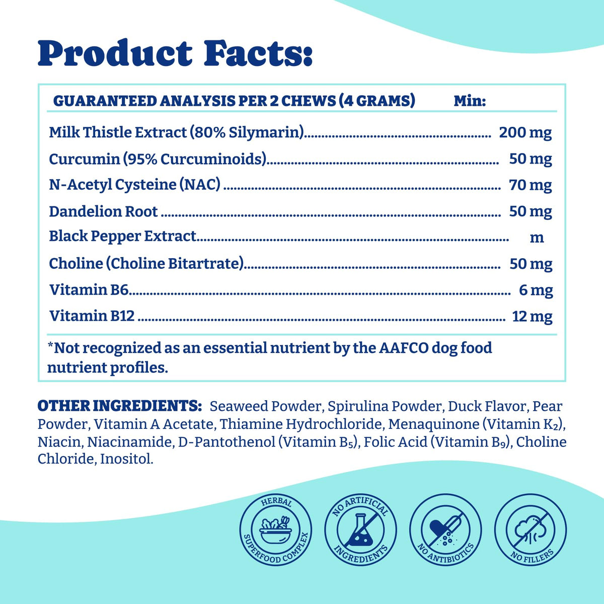 Milk Thistle Liver Support Chews for Dogs D41337