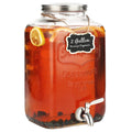 2 Gallon Glass Drink Dispenser with Stainless Steel Spigot and Lid W46272
