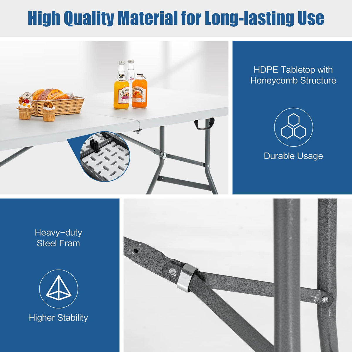 6ft White Folding Table R61943