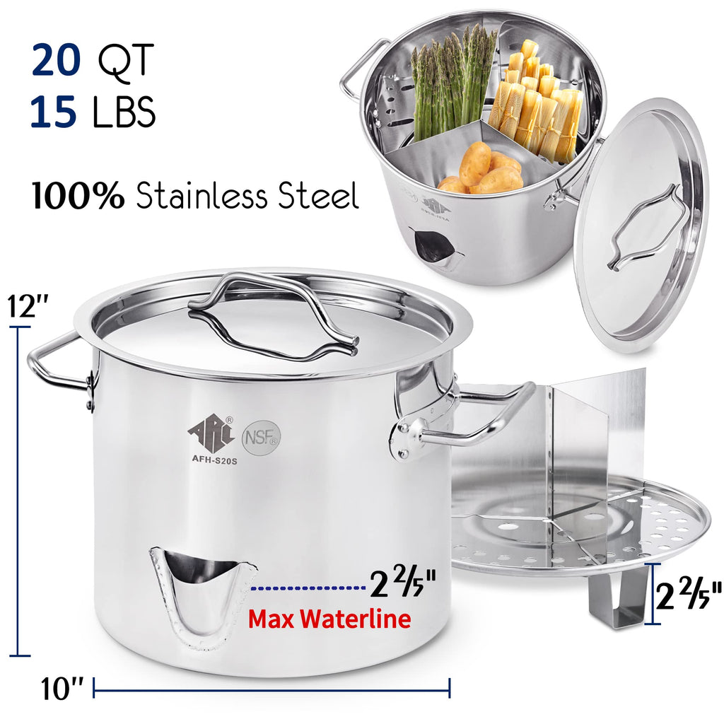 20QT Stainless Steel Tamale Steamer Pot M442