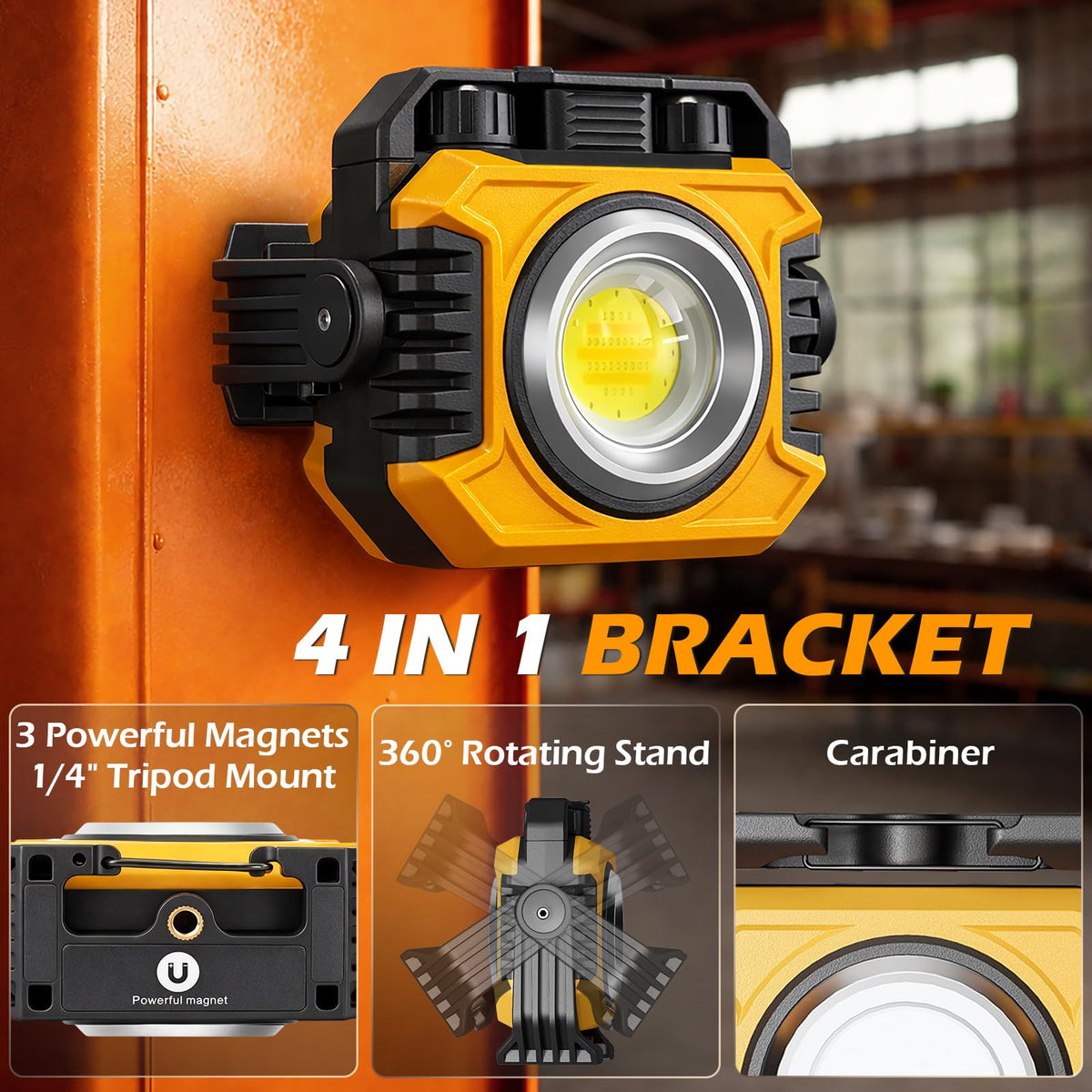 2-Pack 2400LM Magnetic Rechargeable Work Light E8005