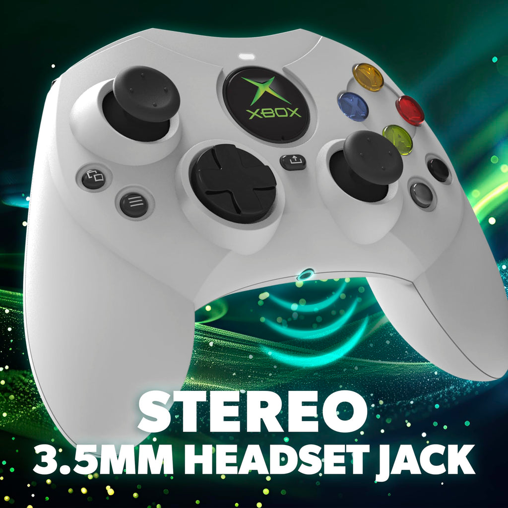 White Wired Controller with Hall Effect Joysticks, Audio Jack, Impulse Triggers W33145