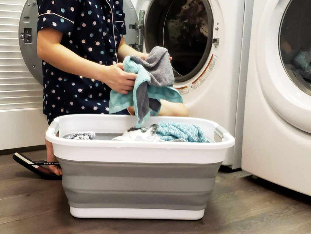 Collapsible Plastic Laundry Basket Set of 2 Q1121
