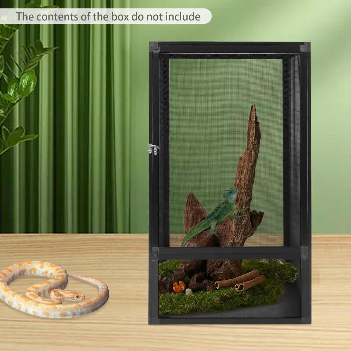 17.7"x17.7"x31.5" Foldable Aluminum Alloy Mesh Reptile Terrarium P289