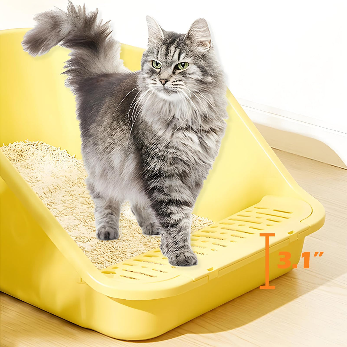 Large Cat Litter Box with High Sides and Low Entry V81525