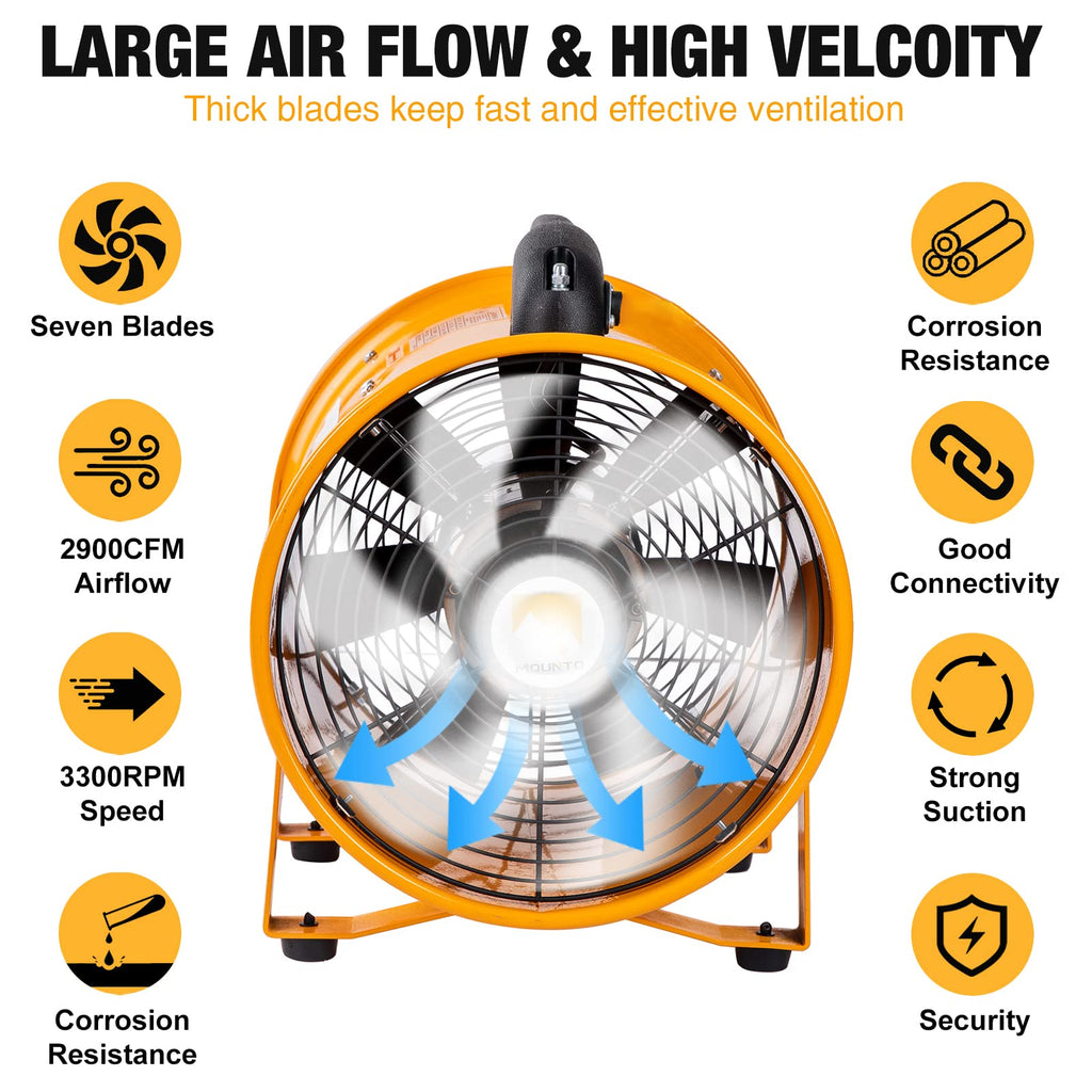 12-Inch Heavy Duty Cylinder Axial Fan with 25-Foot Vinyl Hose Z5693
