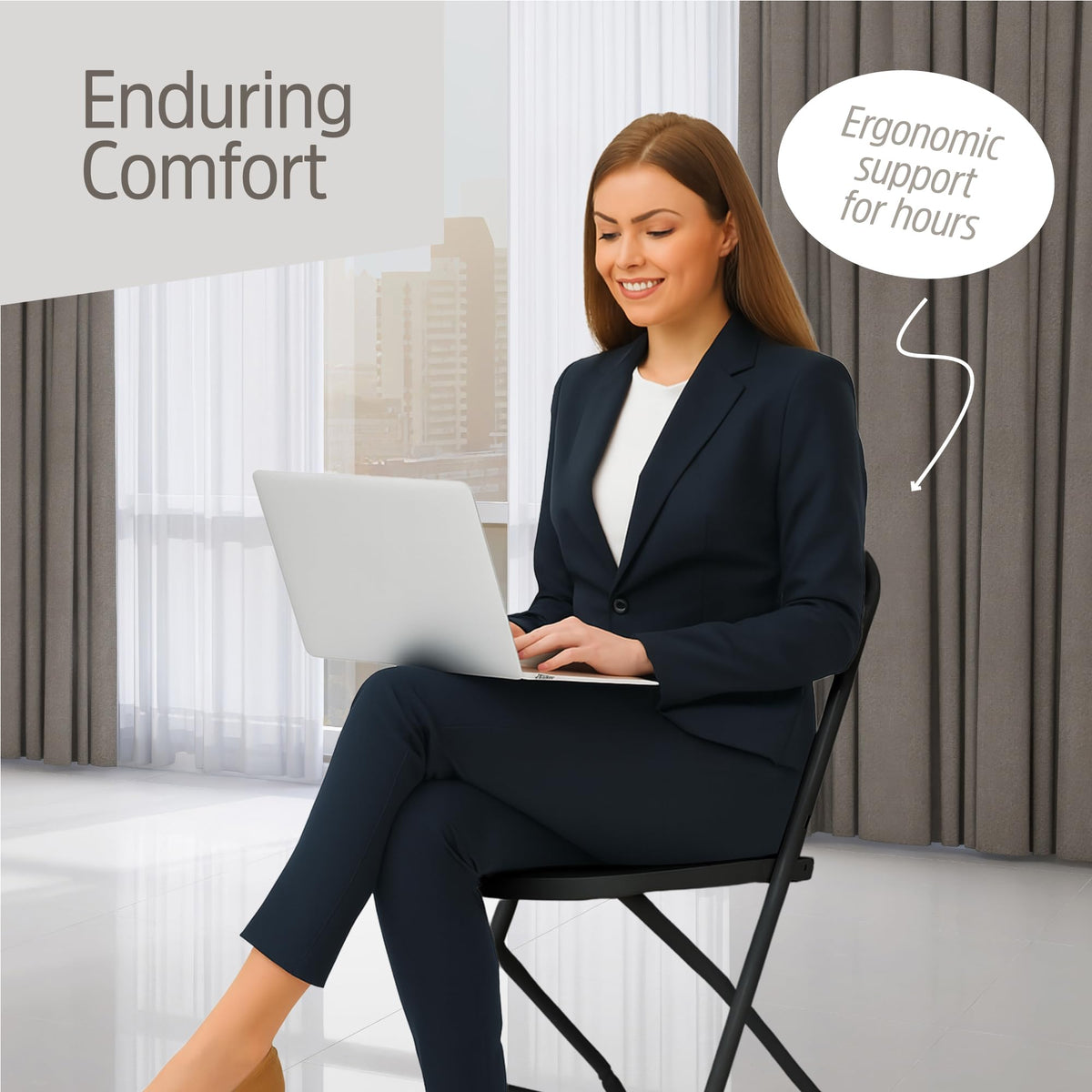 10 Pack Black Plastic Folding Chairs D9005