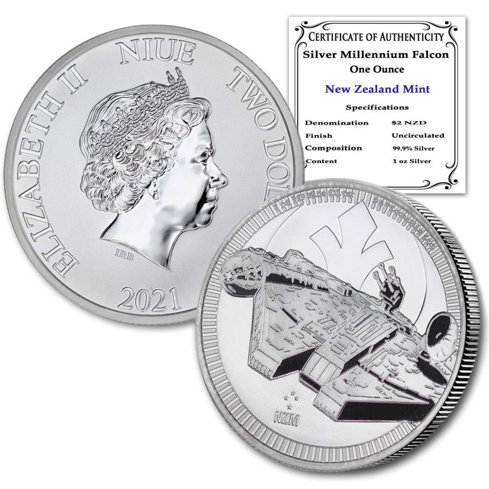 1 oz Silver Star Wars Millennium Falcon $2 G737184