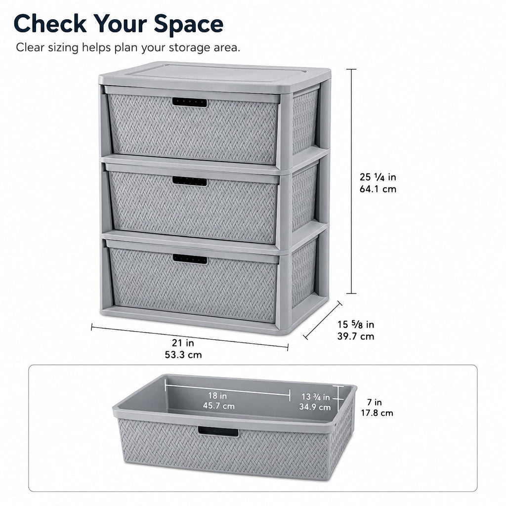3 Drawer Plastic Storage Organizer Z984713