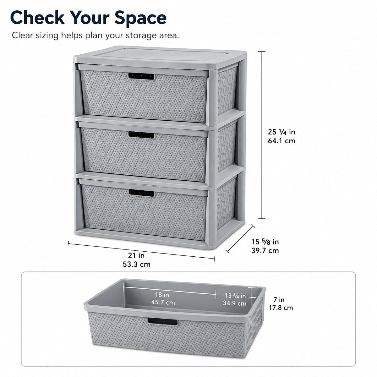 3 Drawer Plastic Storage Organizer Z984713