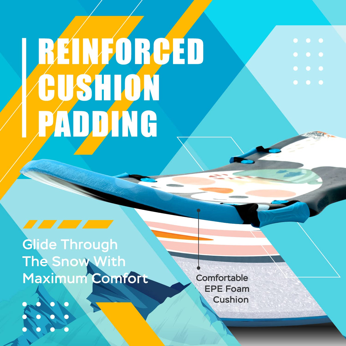 45” Foldable Foam Snow Sled with Handles Y6746