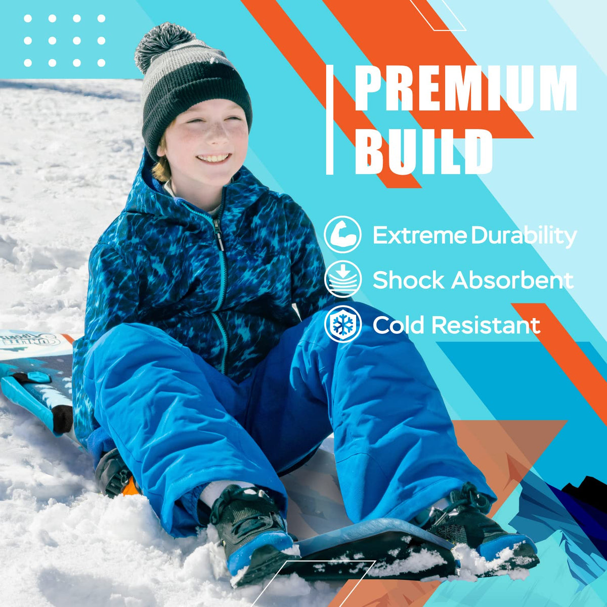 45” Foldable Foam Snow Sled with Handles Y6746