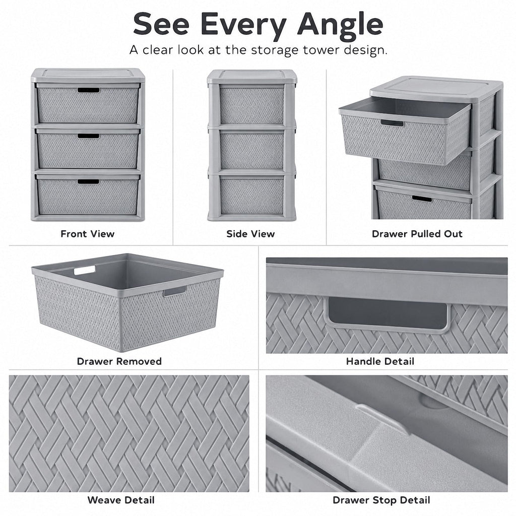 3 Drawer Plastic Storage Organizer Z984713