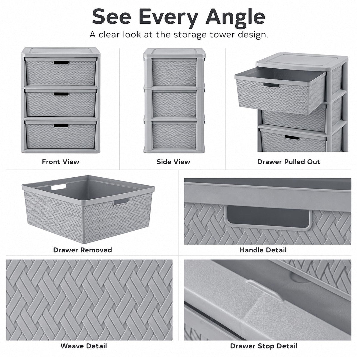 3 Drawer Plastic Storage Organizer Z984713