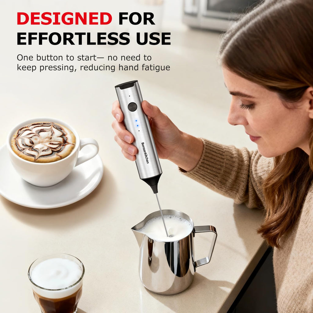 Rechargeable 3-Speed Handheld Milk Frother D198