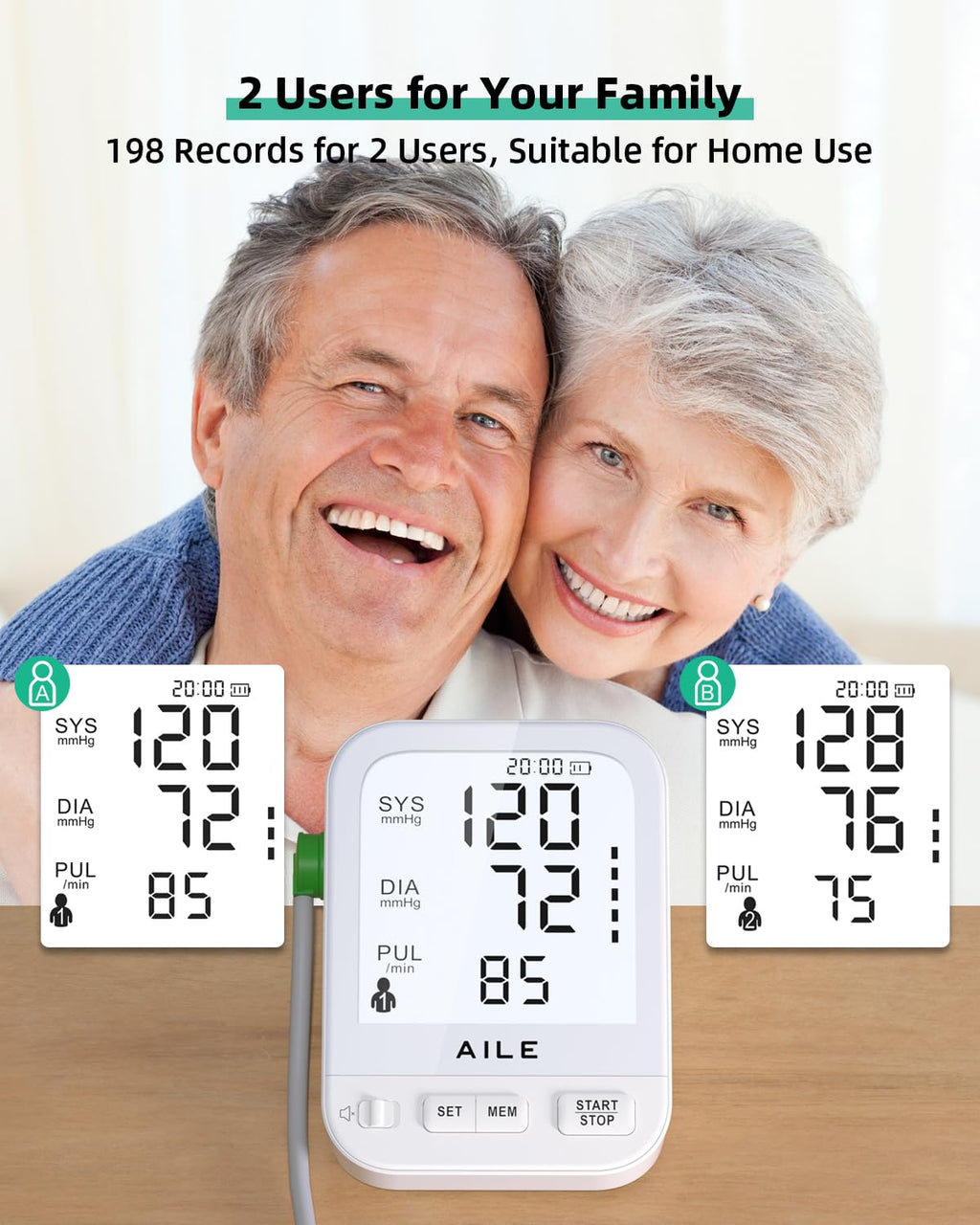 FDA Cleared Blood Pressure Monitor Large LCD Display P93107