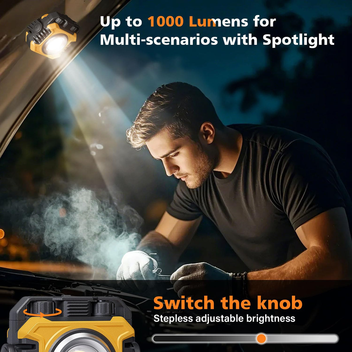 2-Pack 2400LM Magnetic Rechargeable Work Light E8005