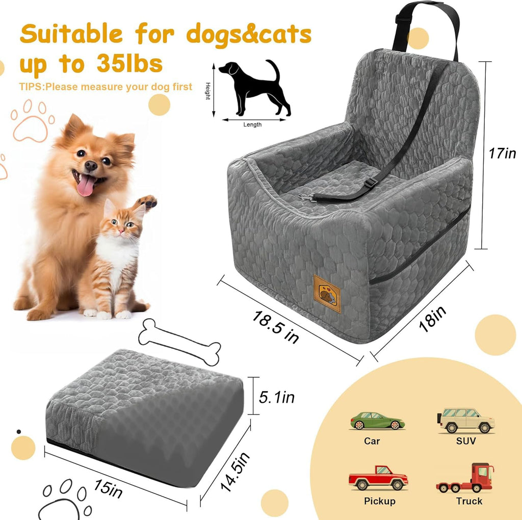 Memory Foam Dog Booster Seat with Washable Removable Cover S68377